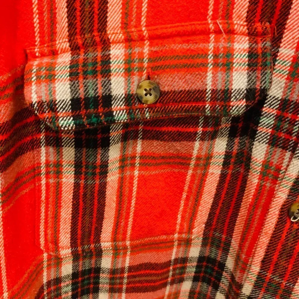 Vintage Woolrich Flannel Men's Thick Work Shirt Size Large Heavy Chamois Work - Picture 3 of 10
